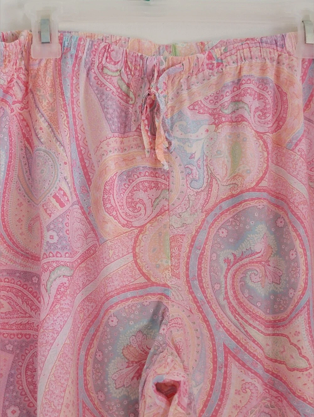 Ralph Lauren Monogram Pajamas Large L Pink Pastel Paisley PJ Set Mint Condition